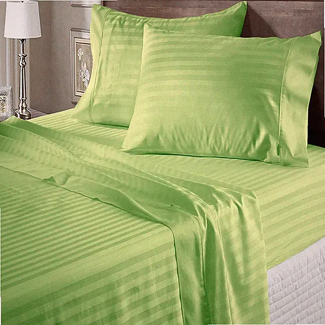 100% Cotton 800 Thread Count Sage Stripes Select Sheets OR Duvet Covers