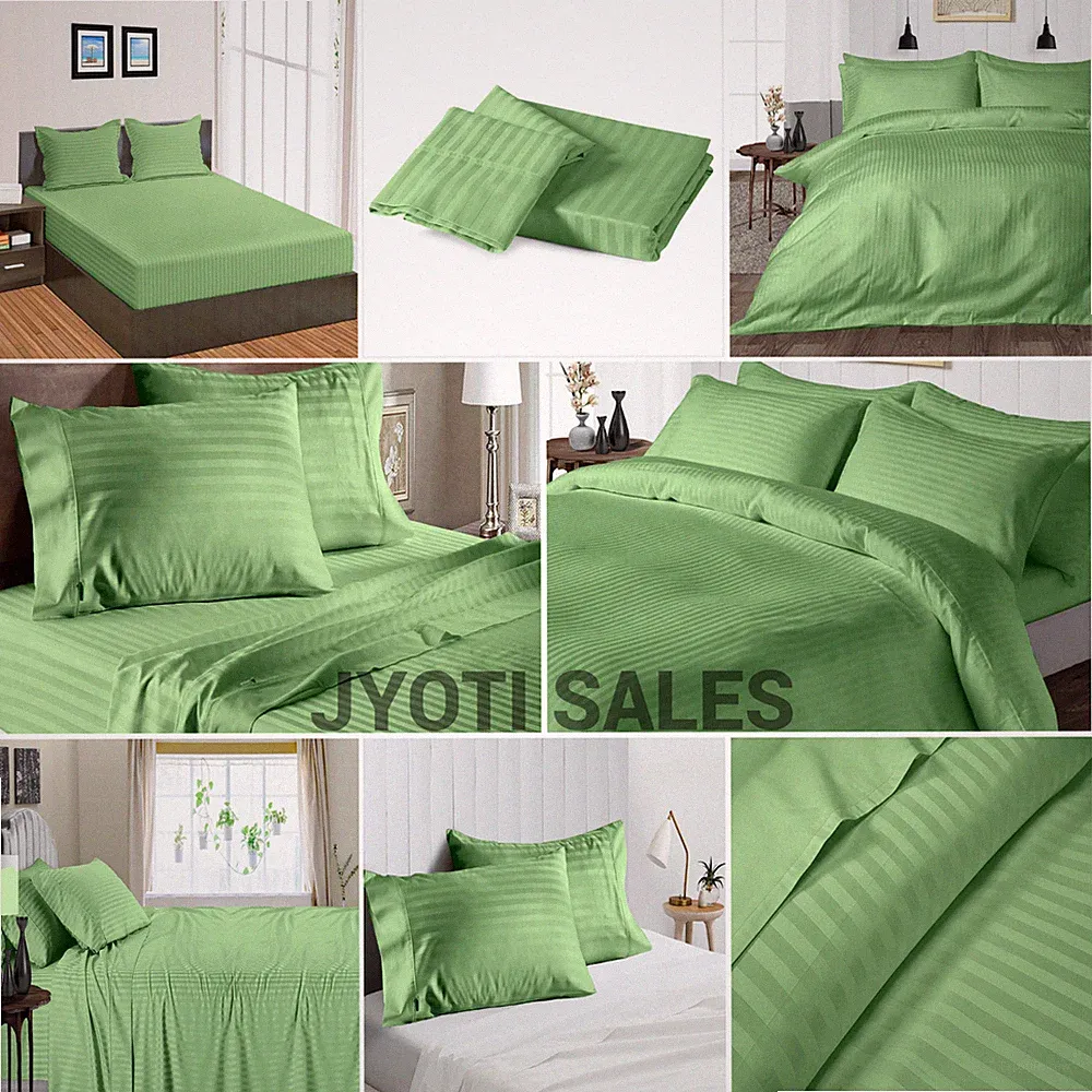 100% Cotton 1000 Thread Count Moss Stripes Select Sheets OR Duvet Covers