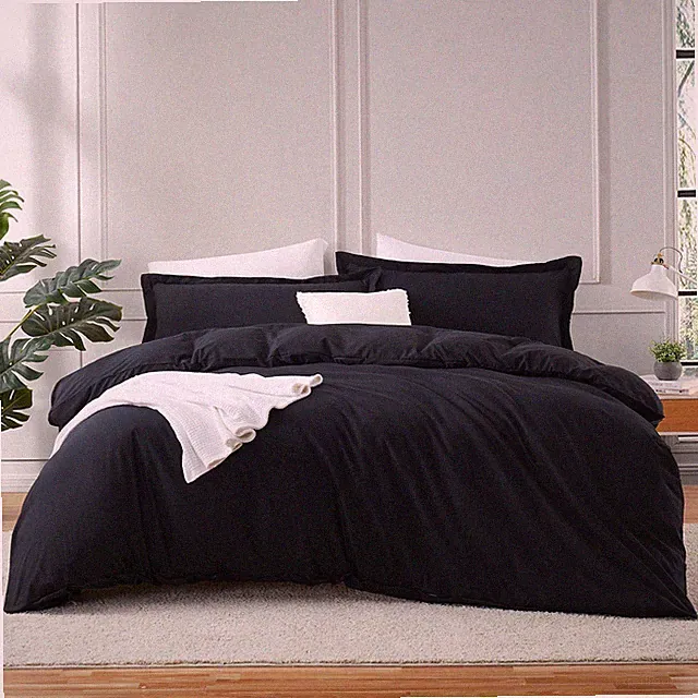 3 Piece Duvet Cover Set, Soft Double Brushed Duvet Covers with Button Closure
