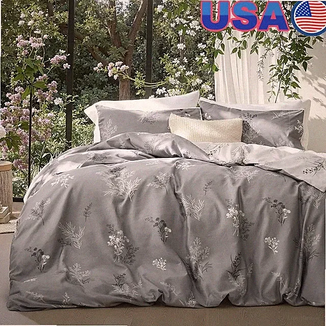 Dorm Duvet Cover Set Twin XL Microfiber Floral Design Soft Comfortable Bedding