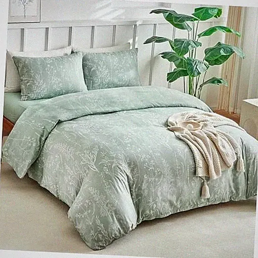 Duvet Cover King Size with Fitted Sheet King （with Fitted Sheet） C: Sage Green