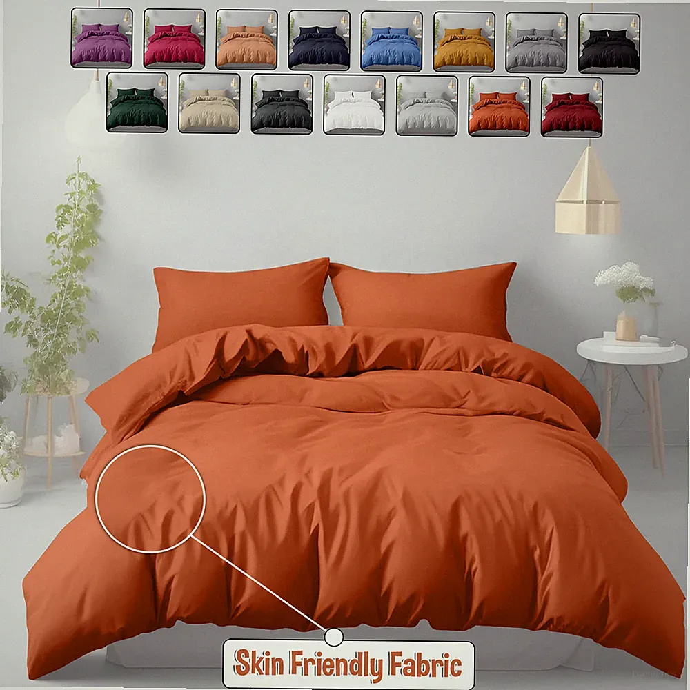 Duvet Quilt Cover Hotel Quality 3 Piece Luxury Bedding Set Twin Queen King Size