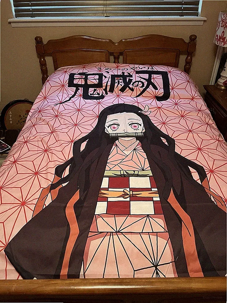 Kamado Nezuko Twin bedding set Demon Slayer Zippered Duvet cover 2 Pillow Covers