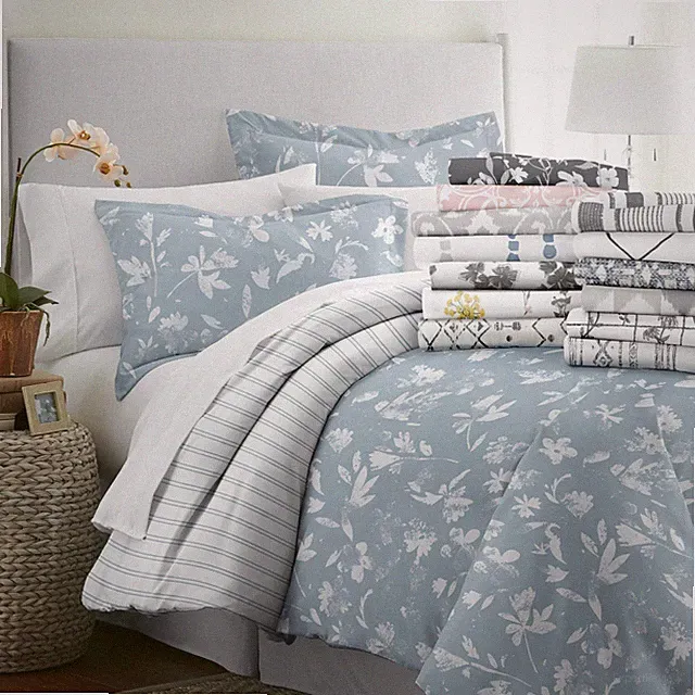Reversible Pattern 3PC Duvet Cover Soft Easy Care with Shams by Kaycie Gray